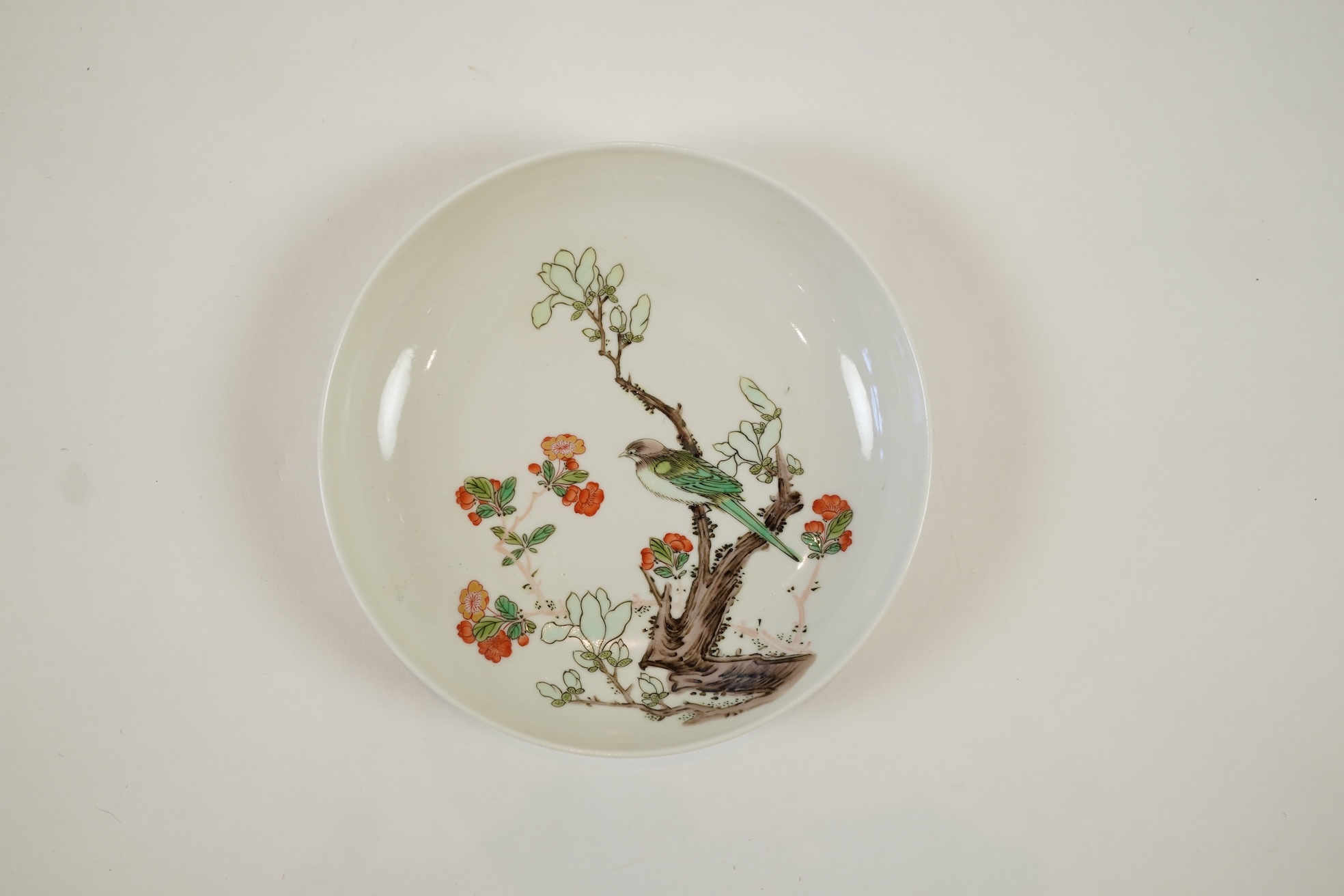 A Chinese famille verte saucer dish, Chenghua mark but later